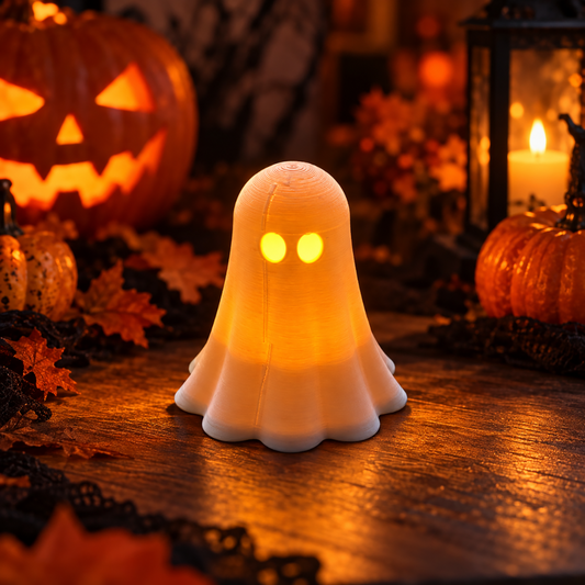 Duch Halloween Lampion Dekoracyjny + Świeczka LED Ozdoba Jesienna