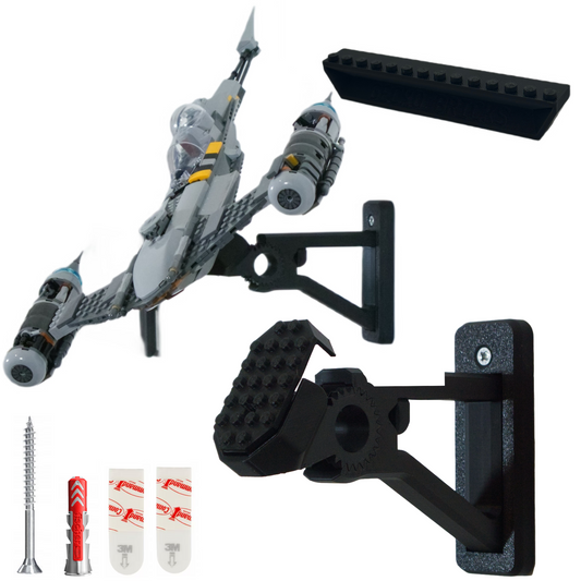 Uchwyt na ścianę na zestaw LEGO N-1 Myśliwiec Mandalorian 75325 + Uchwyt na minifigurki