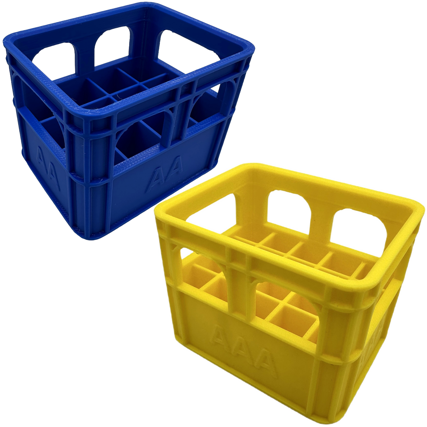 Organizer na baterie AAA i AA koszyk pojemnik żółty i niebieski