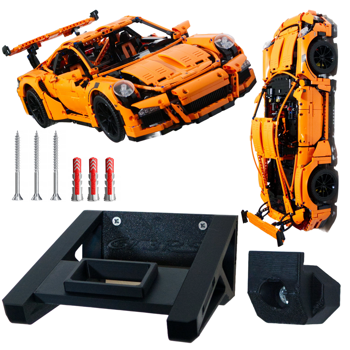 Mocowanie naścienne uchwyt na zestaw LEGO 42056 Porsche GT3RS TECHNIC