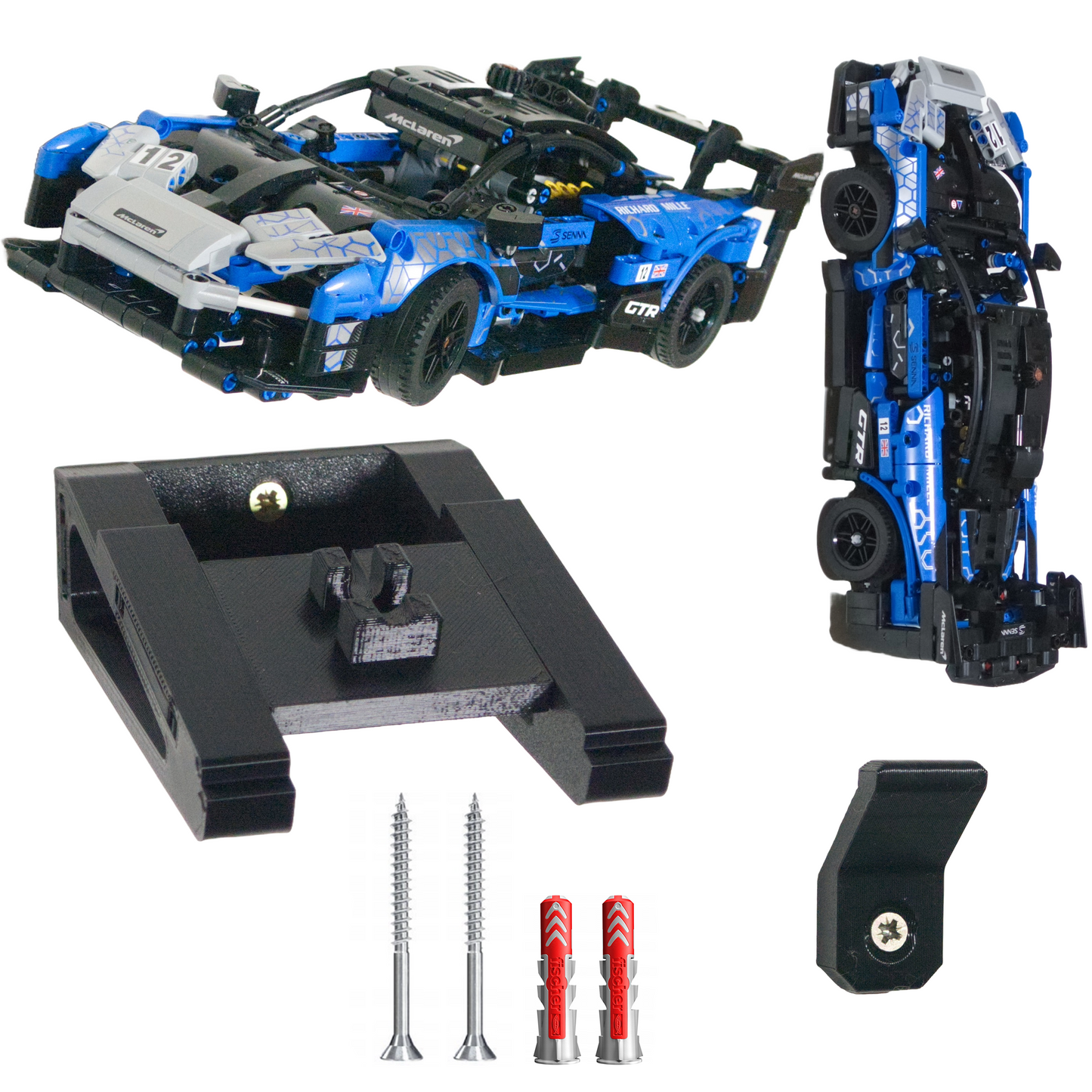 Uchwyt na ścianę na zestaw LEGO GTR SENNA 42123 + Zestaw montażowy