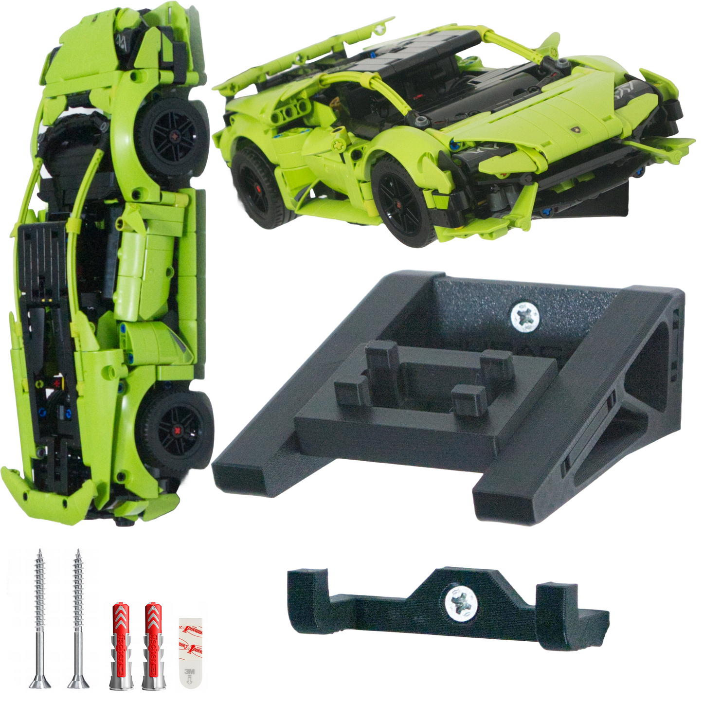 Uchwyt na ścianę na zestaw LEGO 42161 Lamborghini Huracan + Uchwyt pionowy
