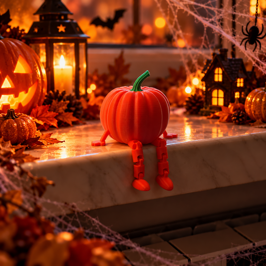 Dynia Halloween z Ruchomymi Nogami Figurka Jesienna Dekoracja Ozdoba