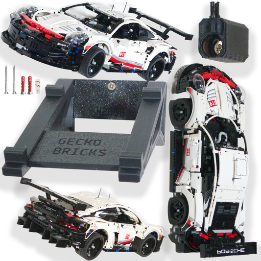 Uchwyt na ścianę naścienny na zestaw LEGO PORSCHE RSR 911 42096 + Uchwyt pionowy