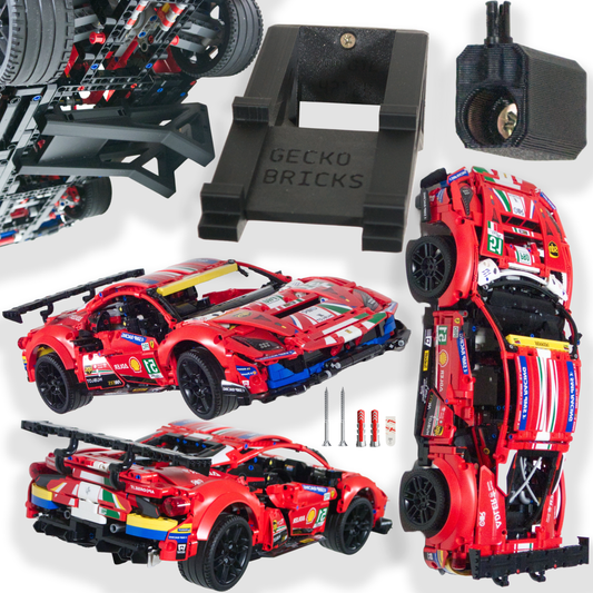 Uchwyt na ścianę naścienny na zestaw LEGO Ferrari 488 GTE 42125 + Uchwyt pionowy
