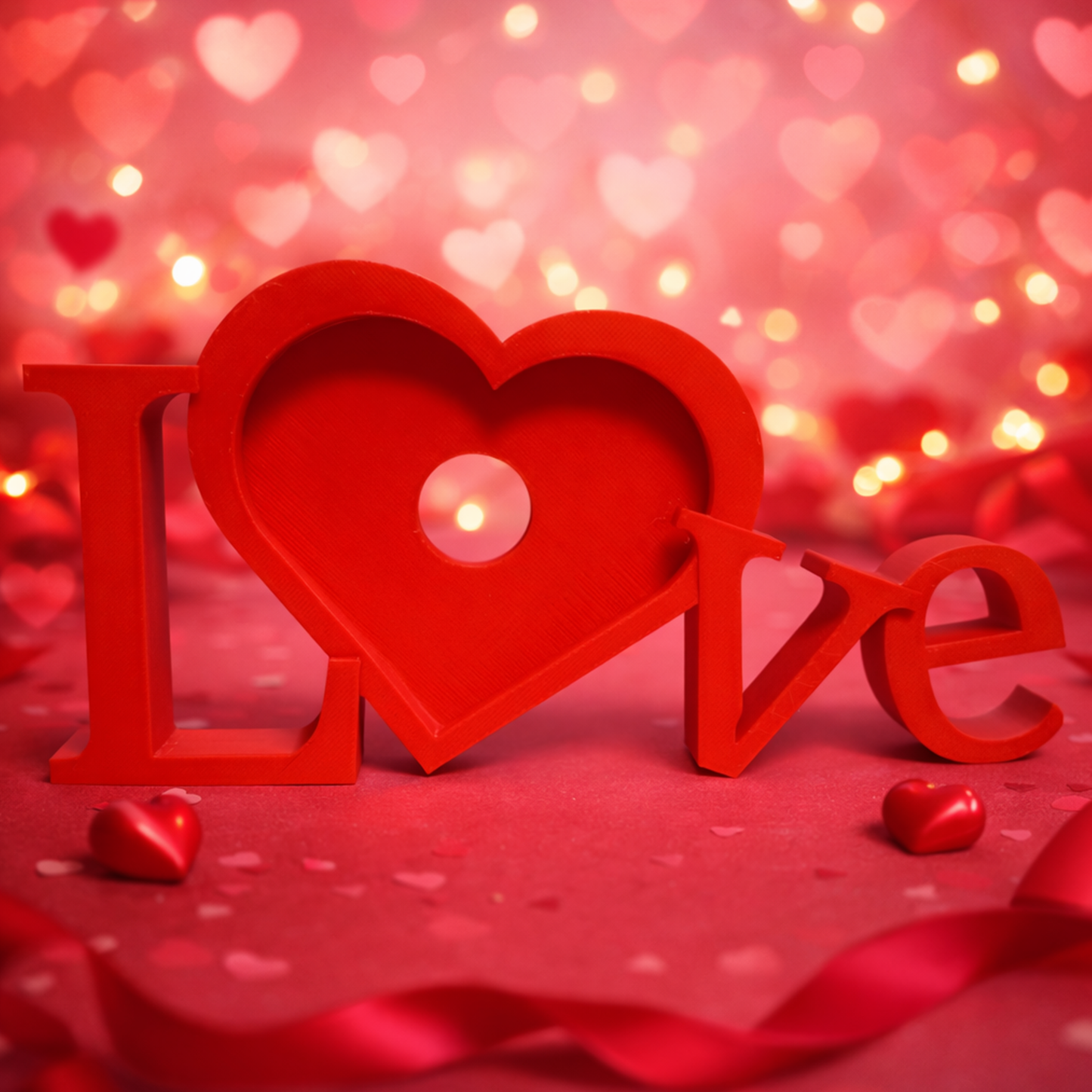 Prezent walentynkowy ramka z napiselm LOVE w kszałcie serca na zdjęcie