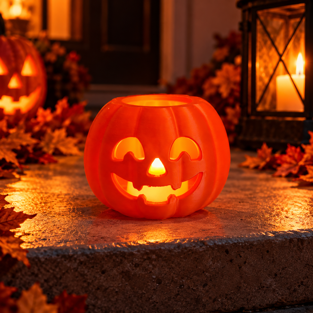 Dynia Halloween Lampion ze Świeczką LED Dekoracja Jesienna Ozdoba