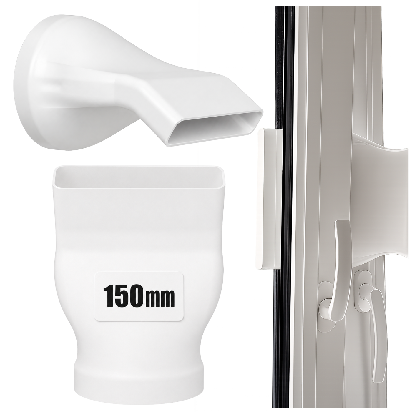 Adapter Wyjścia Klimatyzacji 150mm FI150 Do Uchylnego Okna Jednoczęściowy