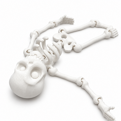 Szkielet Halloween 18cm Biały Ruchomy Figurka z Otworem Do Wiszenia Ozdoba