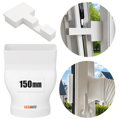 Adapter Wyjścia Klimatyzacji FI150 150mm Do Okna + Blokada Okna Uchylnego