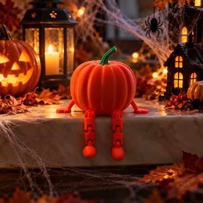 Dynia Halloween z Ruchomymi Nogami Figurka Jesienna Dekoracja Ozdoba