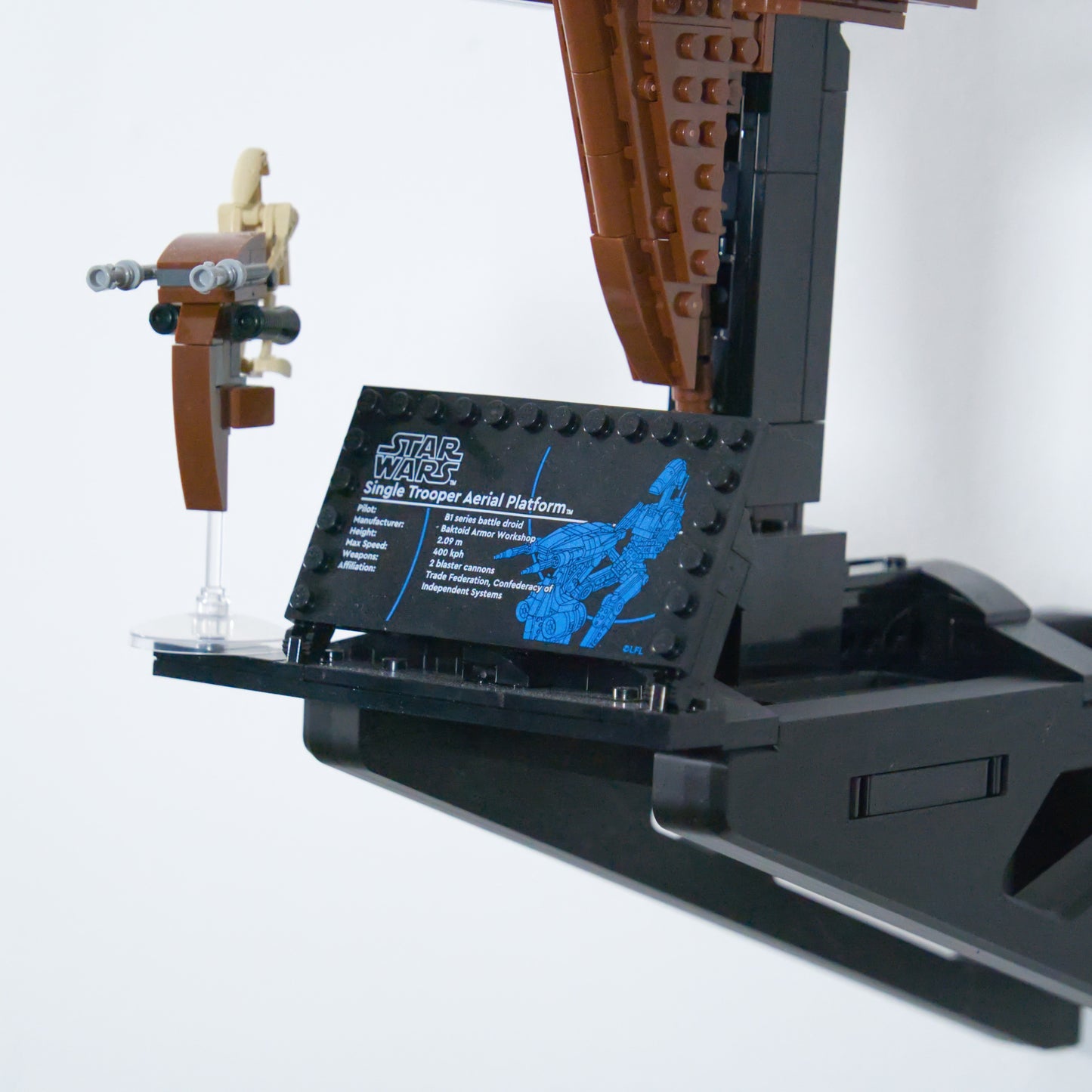 Droid Bojowy z Platformą STAP 75428 - Uchwyt Na Ścianę Wieszak Na LEGO