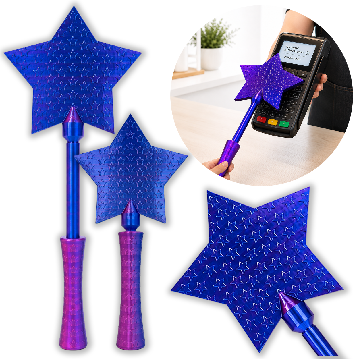 Magiczna Różdżka Do Płatności Kartą Bezdotykowych V2 Teleskopowa 44cm