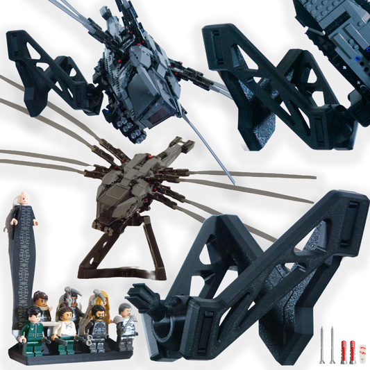 Zestaw uchwytów na ścianę na zestaw LEGO DIUNA ORNITHOPTER 10327 + UCHWYT NA MINIFIGURKI