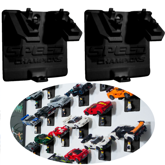 Uchwyt uniwersalny na ścianę naścienny na LEGO SPEED CHAMPIONS auta 2szt + Zestaw montażowy