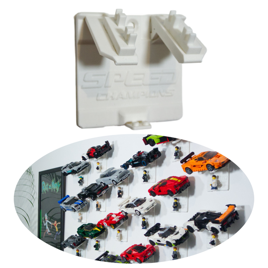 Uchwyt na ścianę na LEGO SPEED CHAMPIONS na auta + Zestaw montażowy