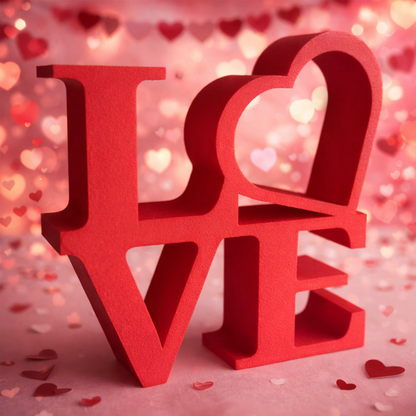 Dekoracja prezent napis LOVE walentynki prezent dla niej / dla niego SERCE