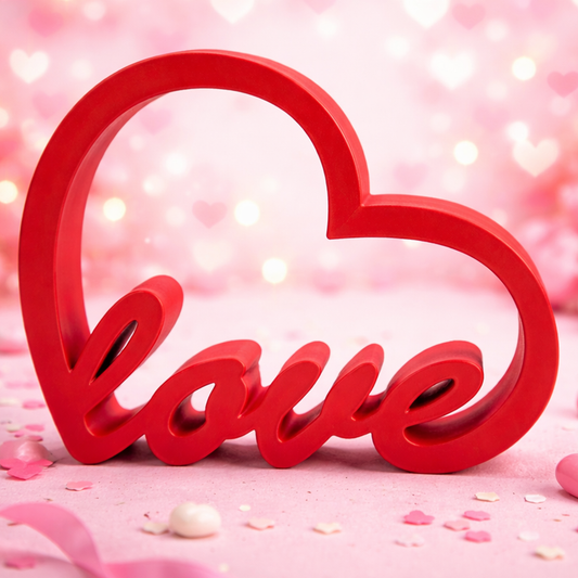 Prezent walentynkowy dekoracja serce z napisem LOVE dla niej / dla niego