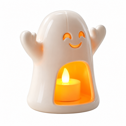 Duch Halloween Lampion ze Świeczką LED Dekoracja Jesienna Ozdoba