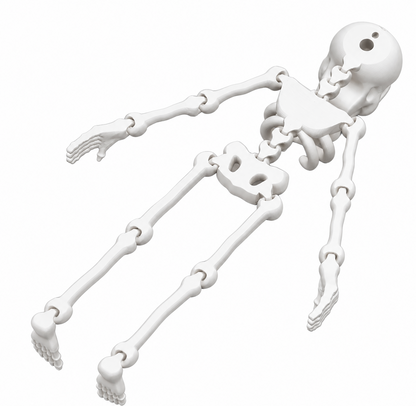 Szkielet Halloween 18cm Biały Ruchomy Figurka z Otworem Do Wiszenia Ozdoba