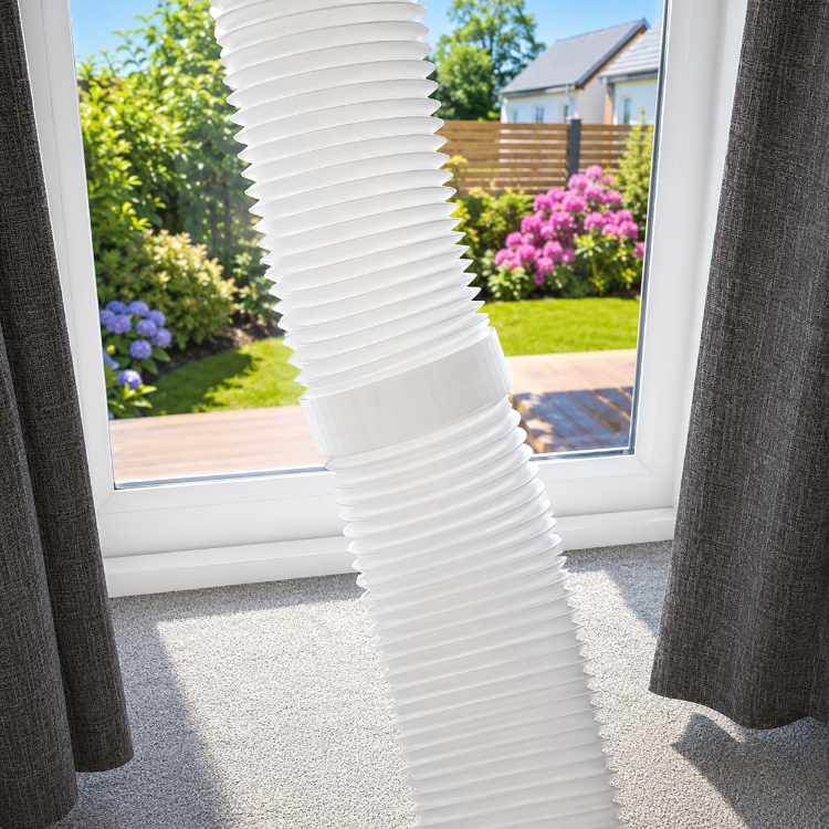 Łącznik Do Węża Klimatyzatora FI150 150 mm Biały Złączka Do Przedłużenia Rury