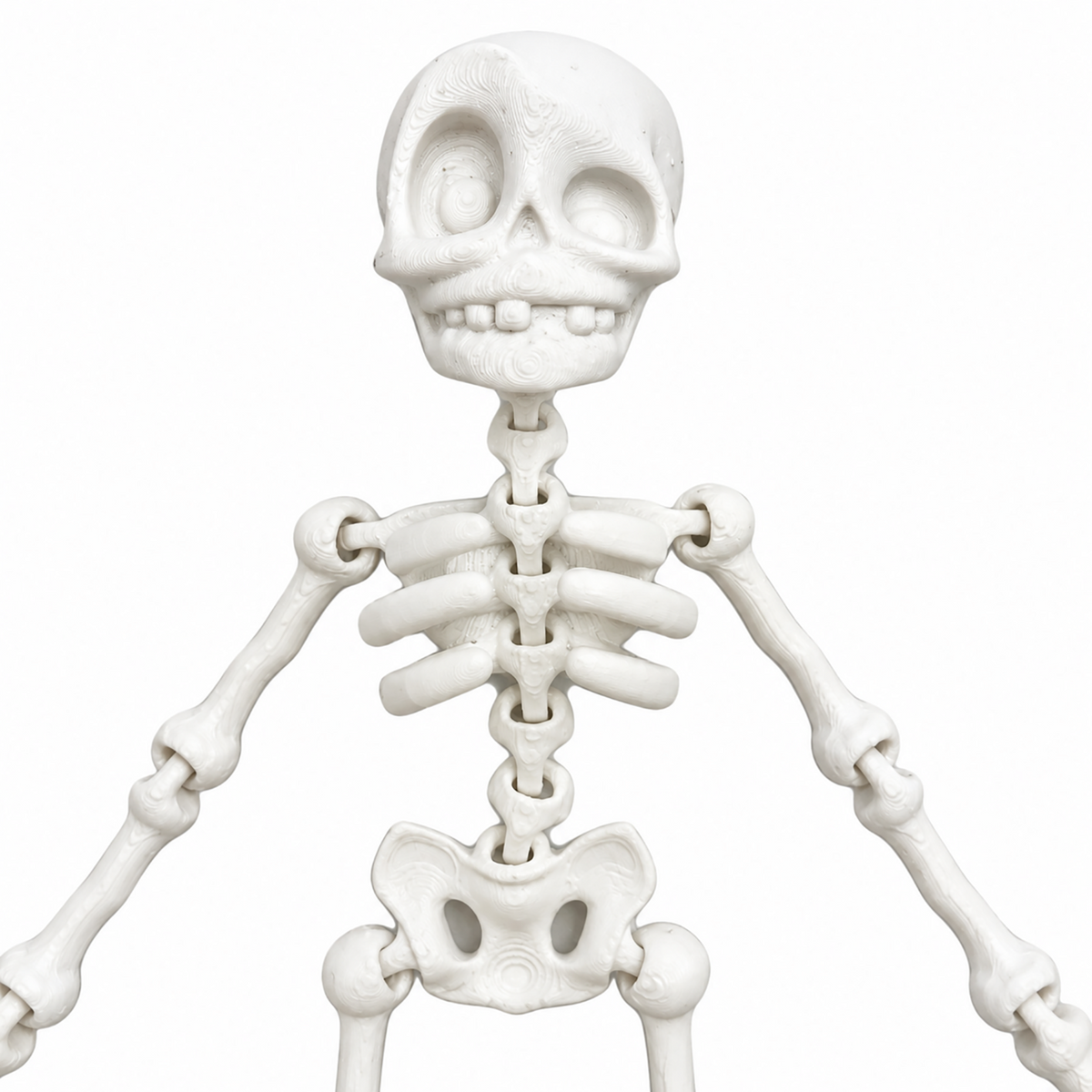 Szkielet Halloween 18cm Biały Ruchomy Figurka z Otworem Do Wiszenia Ozdoba