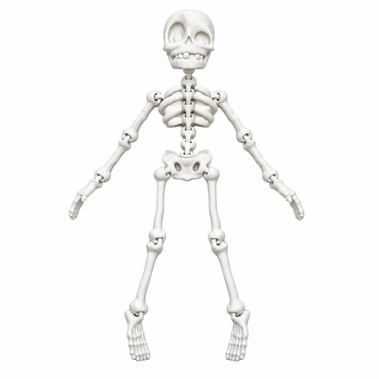 Szkielet Halloween 18cm Biały Ruchomy Figurka z Otworem Do Wiszenia Ozdoba